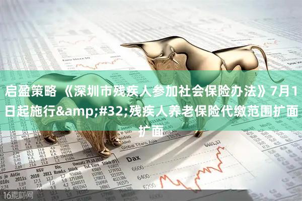启盈策略 《深圳市残疾人参加社会保险办法》7月1日起施行&#32;残疾人养老保险代缴范围扩面