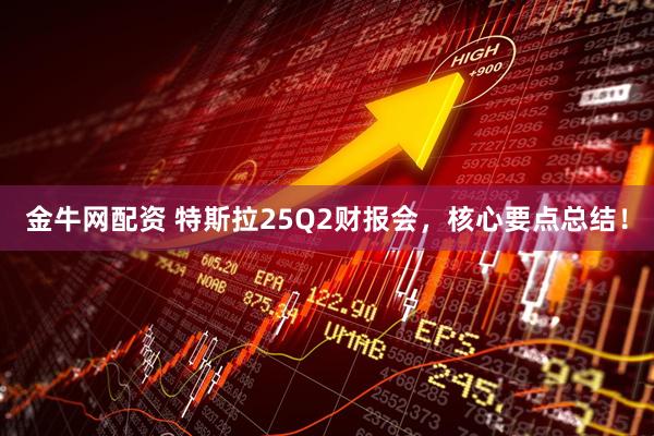 金牛网配资 特斯拉25Q2财报会，核心要点总结！