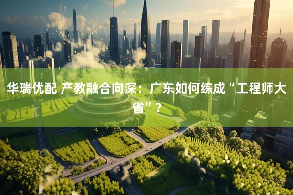 华瑞优配 产教融合向深：广东如何练成“工程师大省”？